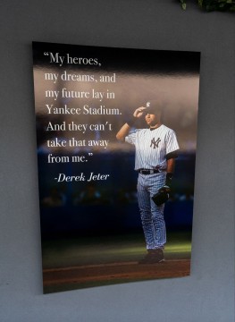 Custom Themed Blowup Photos with Sports Quotes for Yankees Themed Bar Mitzvah