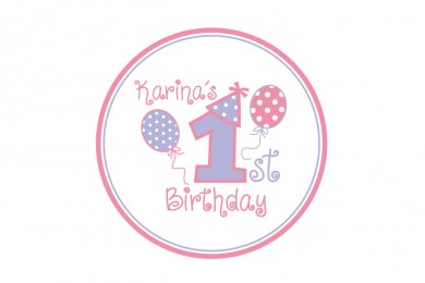 First Birthday Logo with Polka Dots
