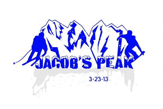Winter Themed Logo with Skier & Snowboarder Silhouettes