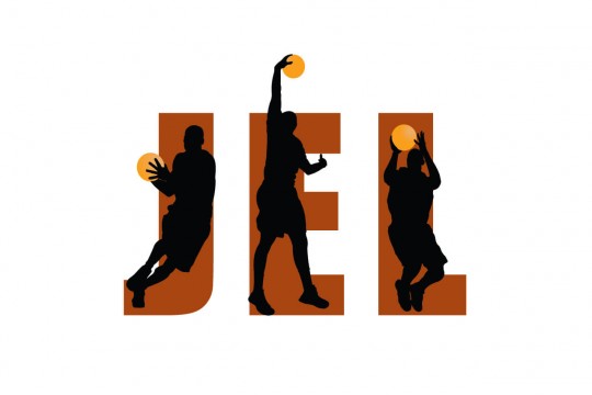 Basketball Themed Bar Mitzvah Logo with Player Silhouettes