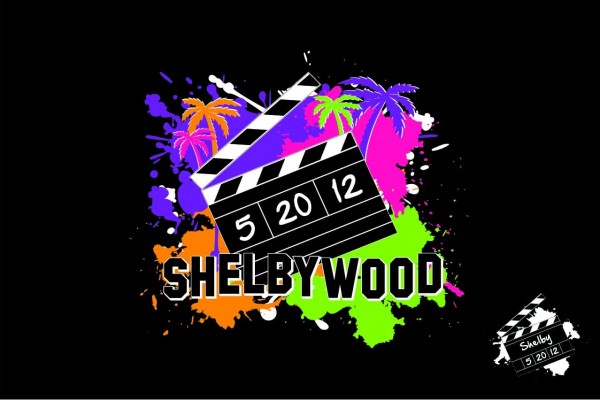 Hollywood Themed Logo with Clapboard & Splatter Paint