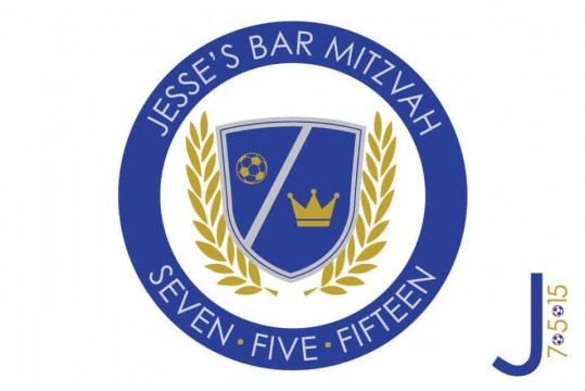 Soccer Themed Bar Mitzvah Logo with Soccer Ball