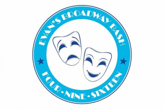 Broadway Themed Bar Mitzvah Logo with Comedy & Tragedy Masks