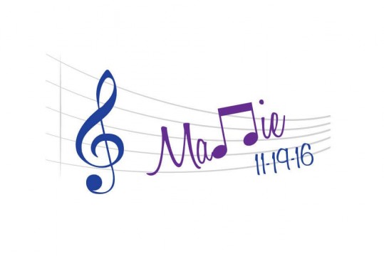 Music Themed Bat Mitzvah Logo with Musical Notes