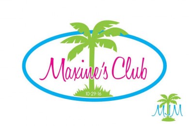 Tropical Themed Bat Mitzvah Logo with Palm Tree