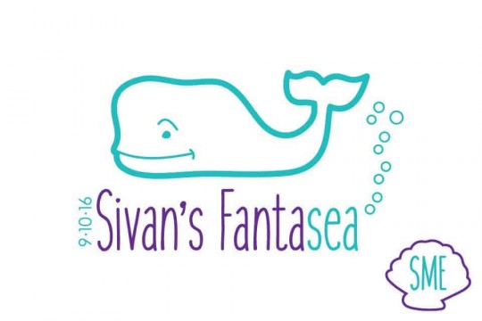 Underwater Themed Logo with Bubbles