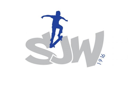 Skateboarding Logo with Graffiti Letters & Custom Silhouette