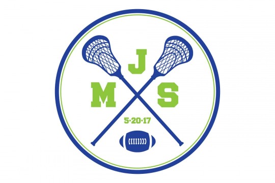 Lacrosse and Football Theme Bar Mitzvah Logo