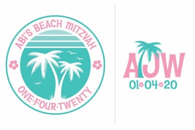Beach Themed Bat Mitzvah Logo