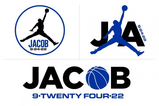 Basketball Bar Mitzvah Logo Design with Initials and Name