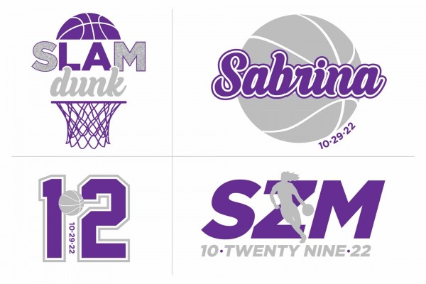 Basketball Bat Mitzvah Logo Design with Initials, Name & Date