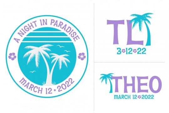 Beach Themed Logo Design with Name