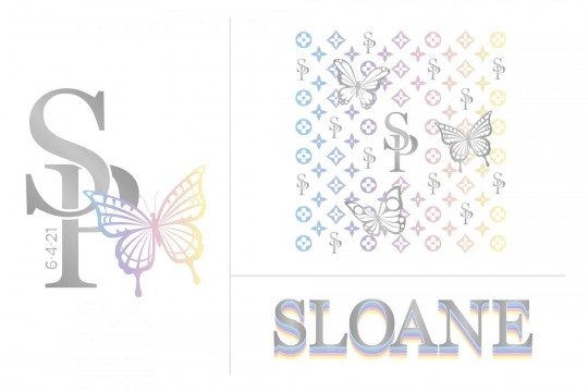 Butterfly Bat Mitzvah Logo with Name