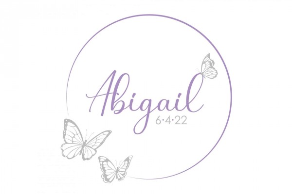 Butterfly Bat Mitzvah Logo with Name