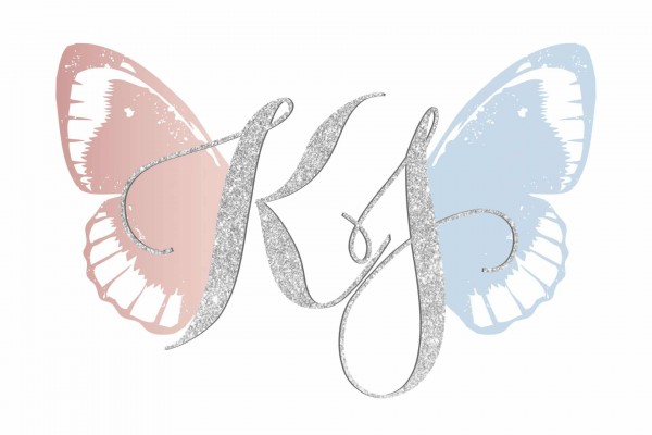 Butterfly Initials Logo Design for Twin Girls B'not Mitzvah