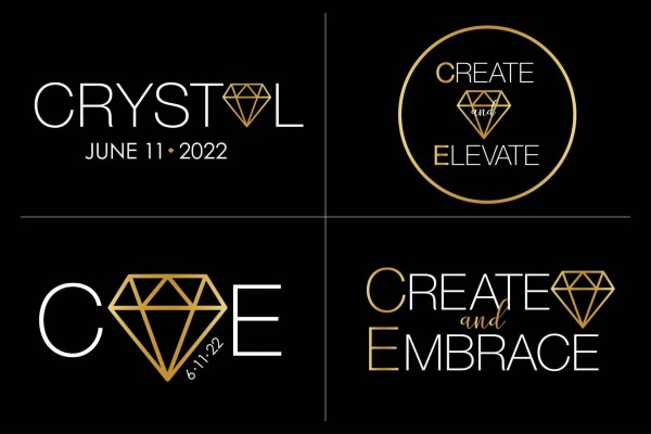 Crystal Logo Design with Initials & Name