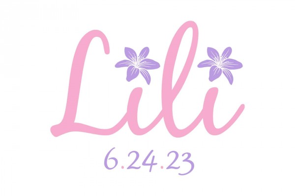 Lily Themed Bat Mitzvah Logo Design