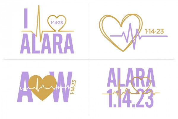 Heartbeat Logo Design with Name, Initials & Date