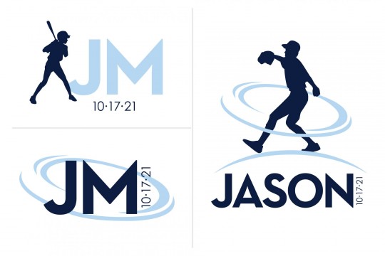 Baseball Themed Logo with Custom Silhouettes