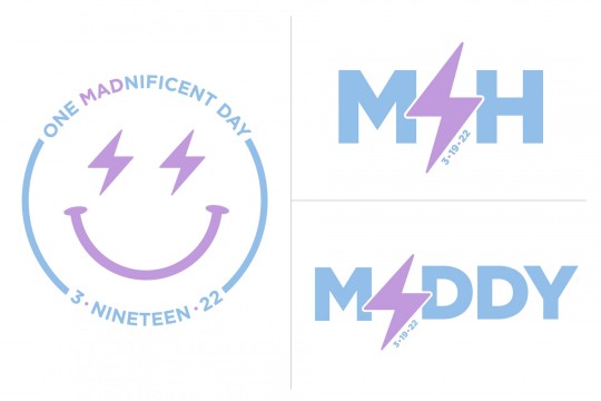 Custom Bat Mitzvah Logo with Lightning Bolt & Smiley Face