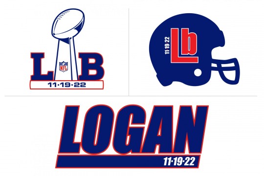 Custom NY Giants Themed Logos for Football Themed Bar Mitzvah