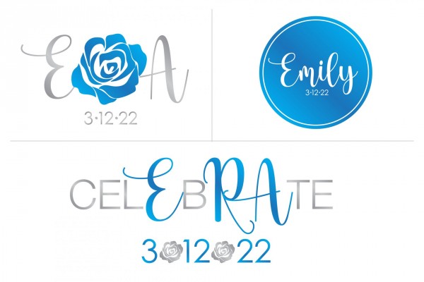 Ombre Rose Logo for Bat Mitzvah with Custom Slogan