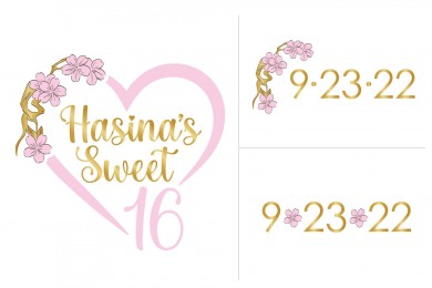 Custom Flower Logo for Sweet Sixteen
