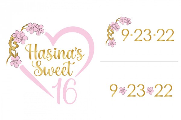 Custom Flower Logo for Sweet Sixteen