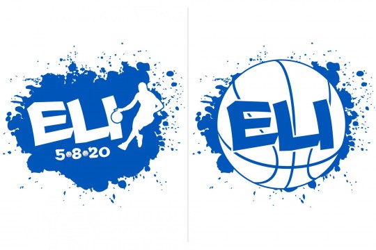 Basketball Themed Splatter Paint Logo