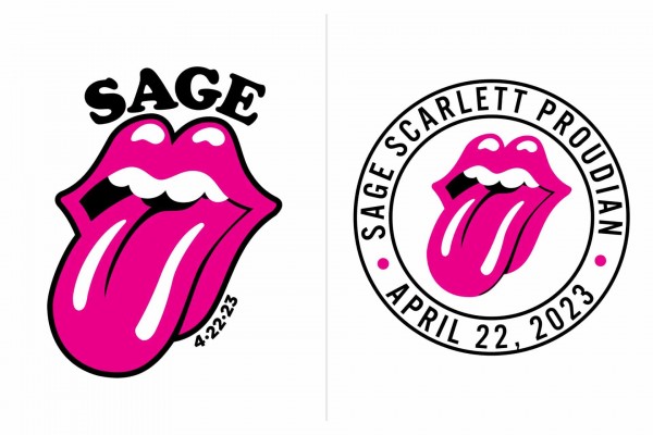 Custom Rolling Stones Logo Design with Name & Date