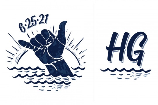 Custom Surf Themed Distressed Logo for Bar Mitzvah