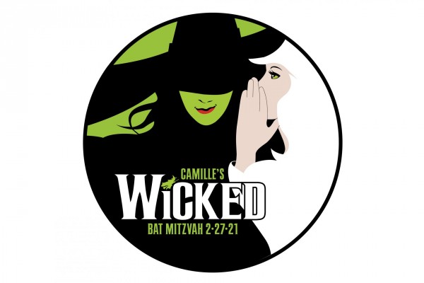 Wicked Themed Logo for Broadway Themed Bat Mitzvah