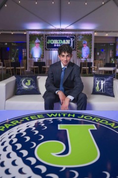 Custom Lounge Furniture with Logo and Custom Pillows for Bar Mitzvah