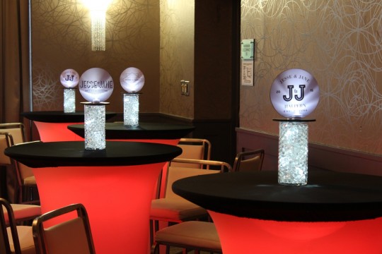 Mini Lounge Centerpiece with Custom Logo & LED Lights
