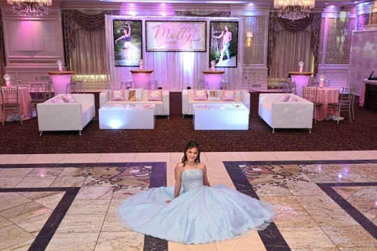Custom Logo Lounge with Backdrop & Blowup Photos for Dance Themed Bat Mitzvah at The Terrace, Paramus
