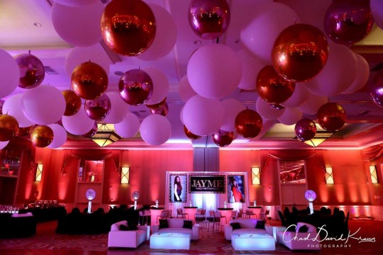 Custom Bat Mitzvah Lounge with LED Furniture & Logo & Photo Backdrop at the DoubleTree, Tarrytown