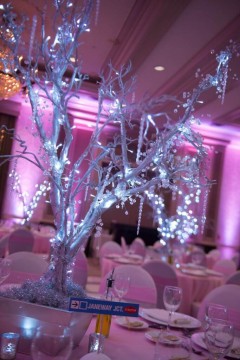 Winter Tree Centerpiece with Crystals, Icicles & LED Lighting