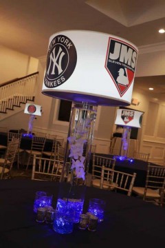 Baseball Themed LED Lampshade Centerpieces with Custom Logo & Team Logos