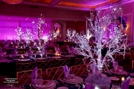 LED Tree Centerpiece with Crystals at The Fountainhead, New Rochelle