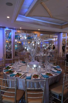 Winter Tree Centerpiece with LED Lights at Seasons Catering