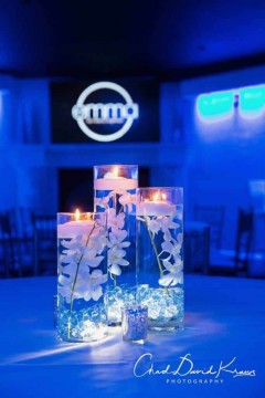 LED Orchid Centerpiece with Pale Blue Accents