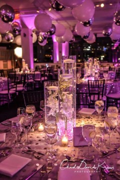 LED Orchid Centerpiece with Pale Pink Accents at Tribeca 360, NYC