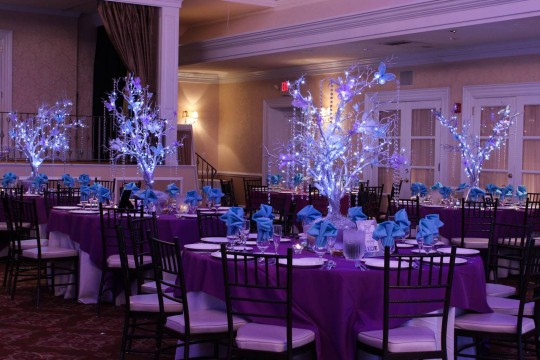 Butterfly Tree Centerpieces with LED Lights at Fiesta Banquets