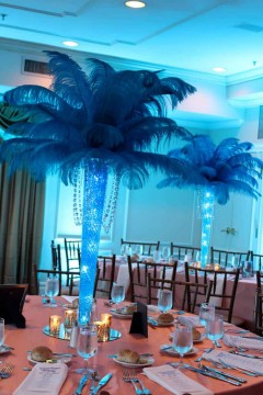 LED Feather Plume Centerpiece for Beach Themed Bat Mitzvah
