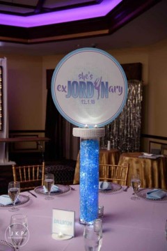 Dance Themed Logo Centerpiece on LED Vase with Gems
