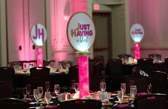 LED Centerpiece  with Custom Logo for Bat Mitzvah