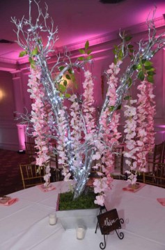 Enchanted Forest Tree Centerpiece with Hanging Floral Garlands