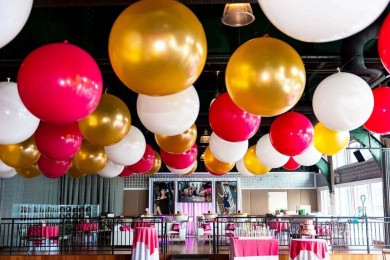 NYC Themed Bat Mitzvah with 3' Balloon on Ceiling & Custom Lounge at The Lighthouse, Chelsea Piers, NYC
