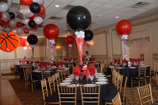 Basketball Themed Bar Mitzvah with Balloons at Town & Country Caterers, Congers