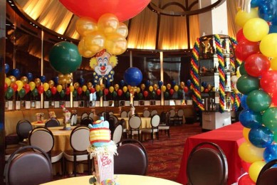 Circus Themed First Birthday with Balloon Centerpieces & Balloon Cascade at Le Cirque, NYC